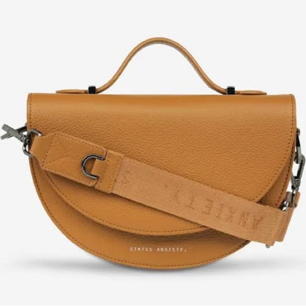 Status Anxiety All Nighter Crossbody Tan Leather NWOT Gorgeous Bag